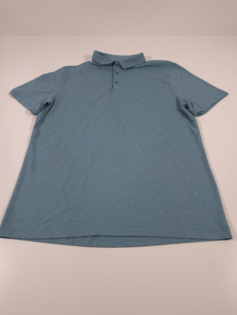 Lululemon Polo Shirt Mens XL Blue Solid Jersey Golf Performance Lightweight